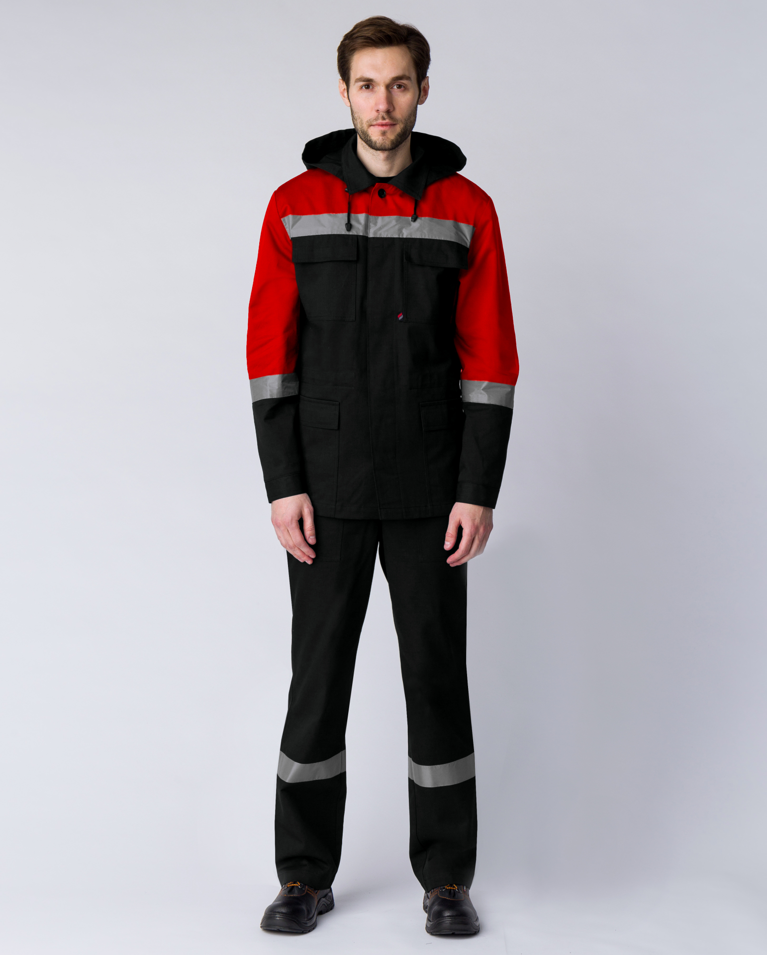 Костюм ЭКСПЕРТ-АНТИСТАТ МВО с ПК (черный/красный)