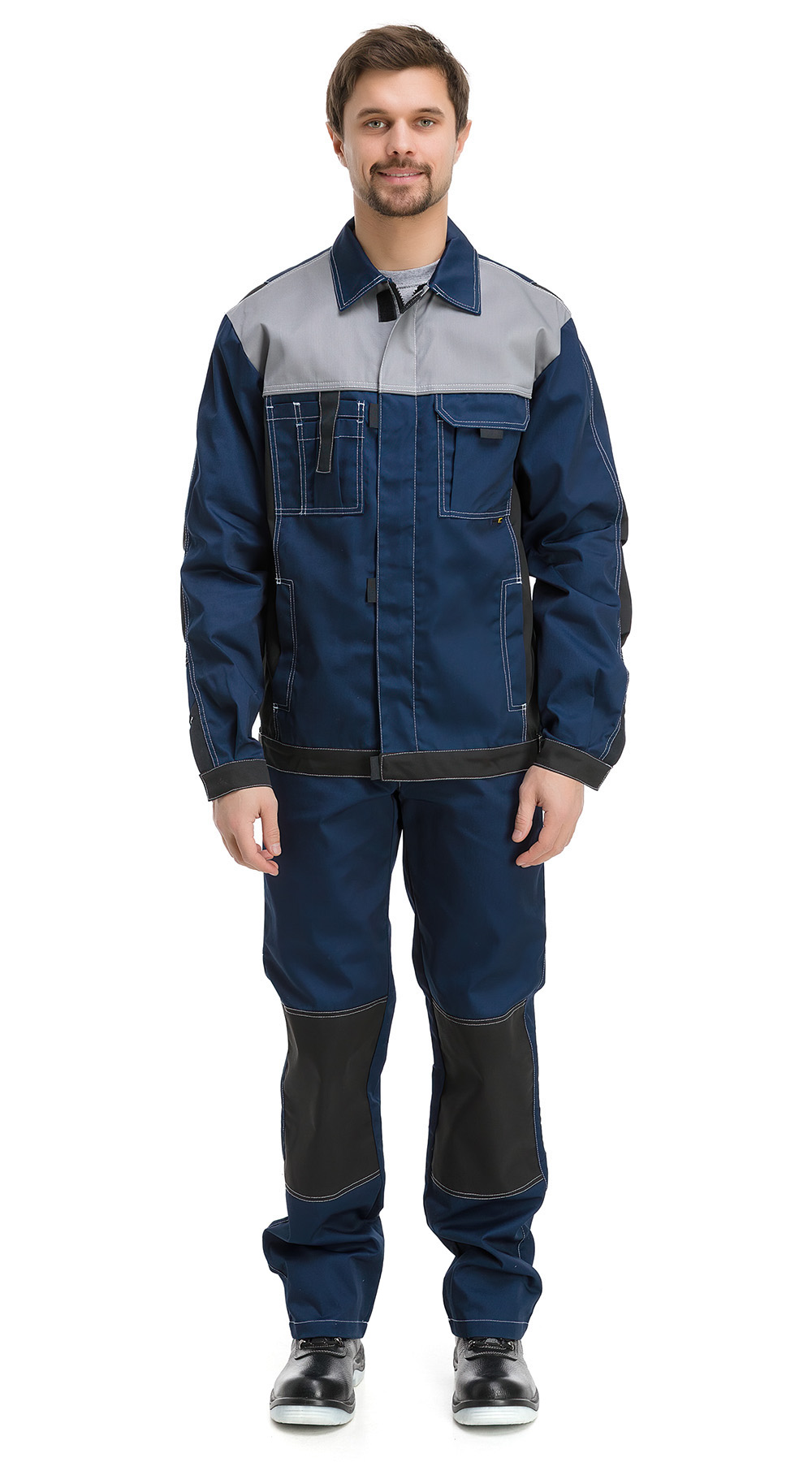 Костюм RONTA KS212 с ПК (т.синий/серый/черный)