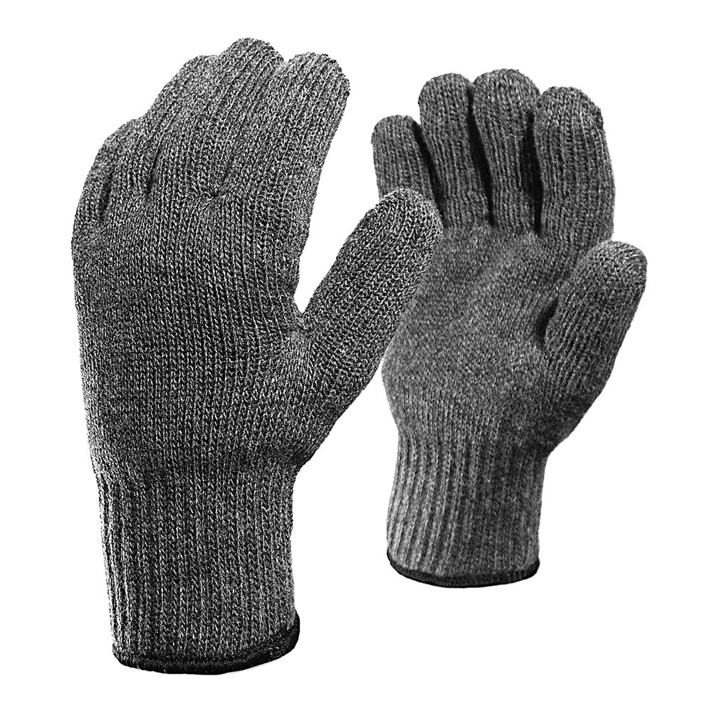 Перчатки шерстяные двойные с внутренним начесом (серый)