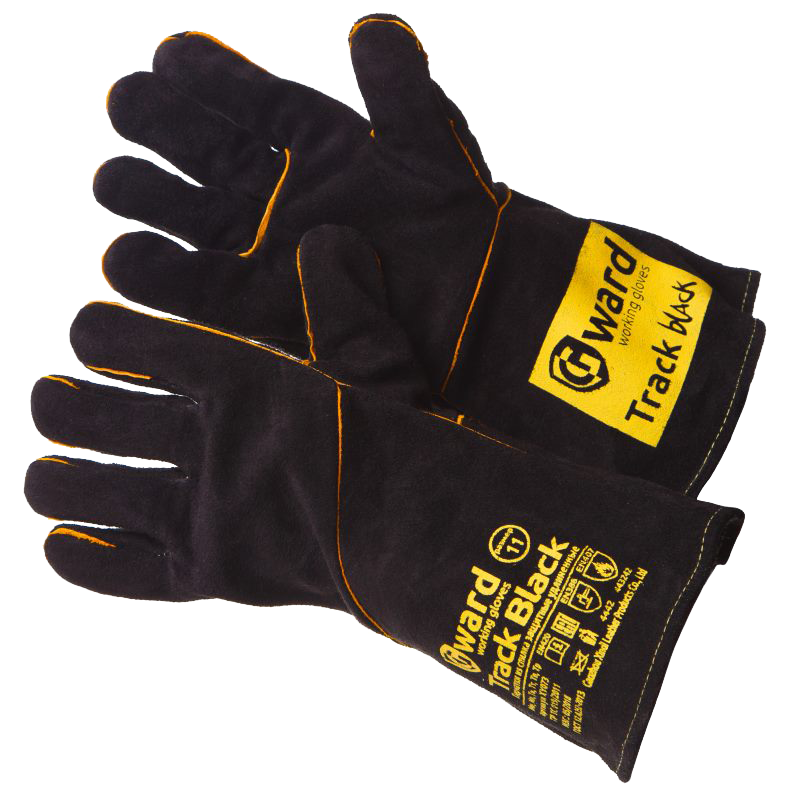 Краги GWARD TRACK BLACK спилок с широким раструбом (черный)