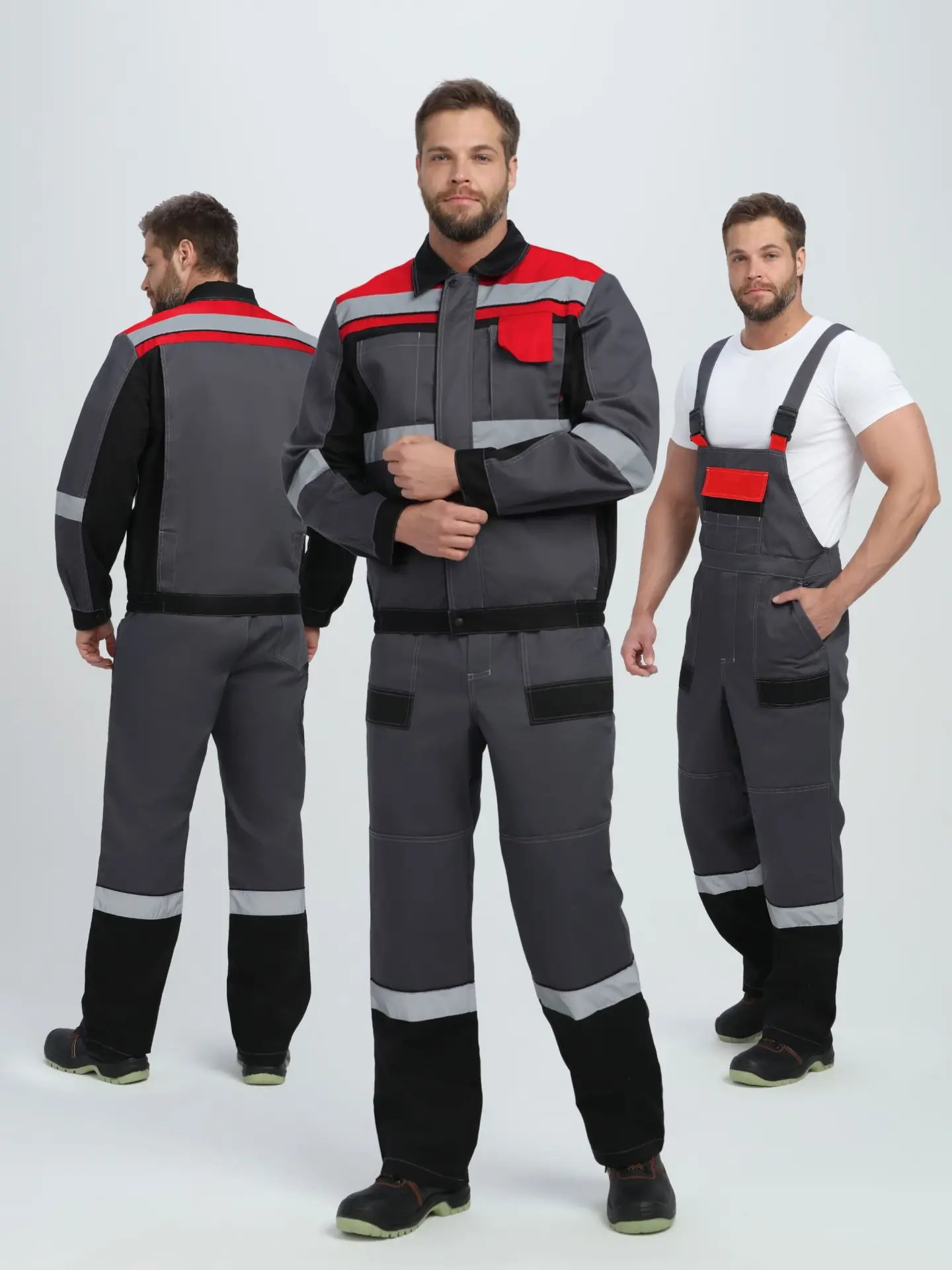 Костюм ВИВАТ-2 STOCK с ПК (серый/черный/красный)