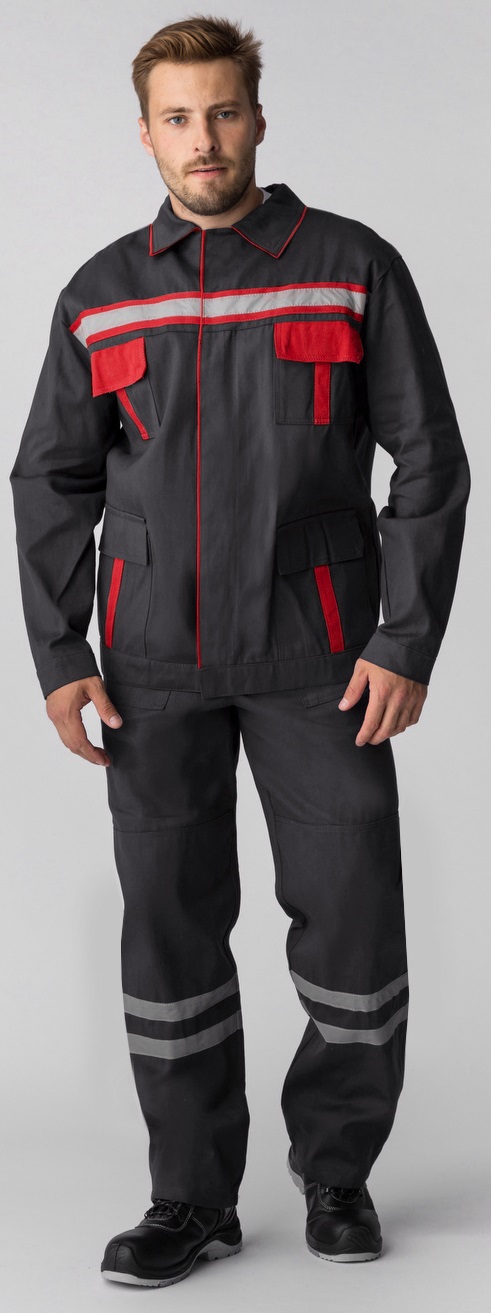 Костюм для ИТР СОП UZ с БР (т.серый/красный)