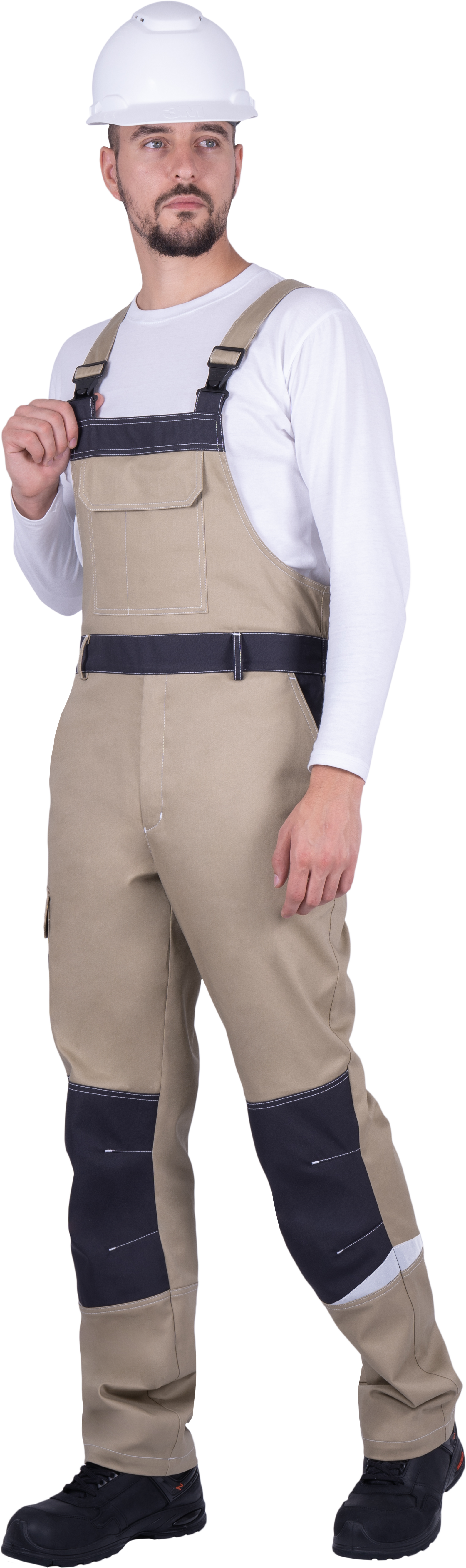 Полукомбинезон ТУРБО SAFETY (бежевый/т.серый)