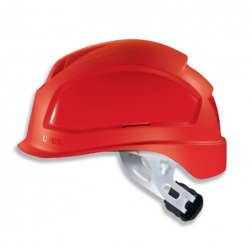 Каска защитная UVEX ФЕОС E-S-WR укороченный козырек с храповиком (красный)