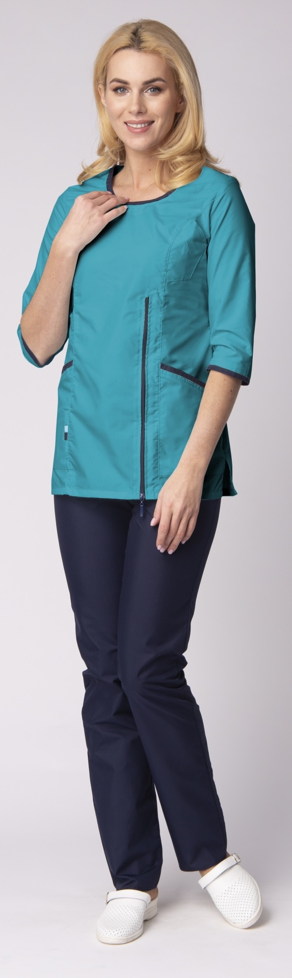 Костюм ВОЯЖ женский с БР (св.бирюзовый/т.синий)