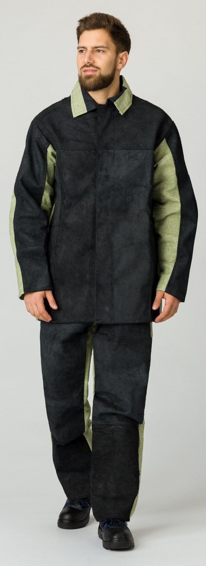 Костюм сварщика зимний комбинированный 2 класс защиты (черный/бежевый)