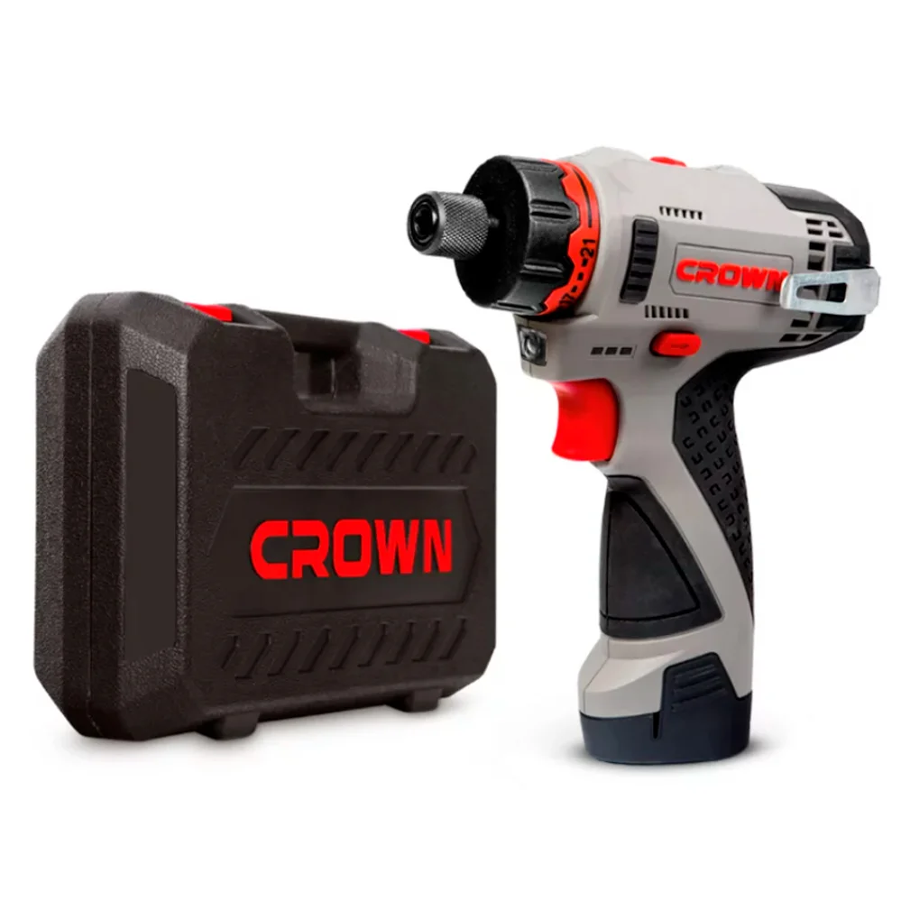 Аккумуляторный шуруповерт CROWN CT21072HBX-2 BMC 12В Li-ion 2х2,0Ач 380/1250об/мин