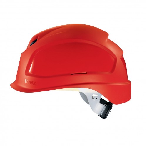 Каска защитная UVEX ФЕОС B-S-WR укороченный козырек с храповиком (красный)