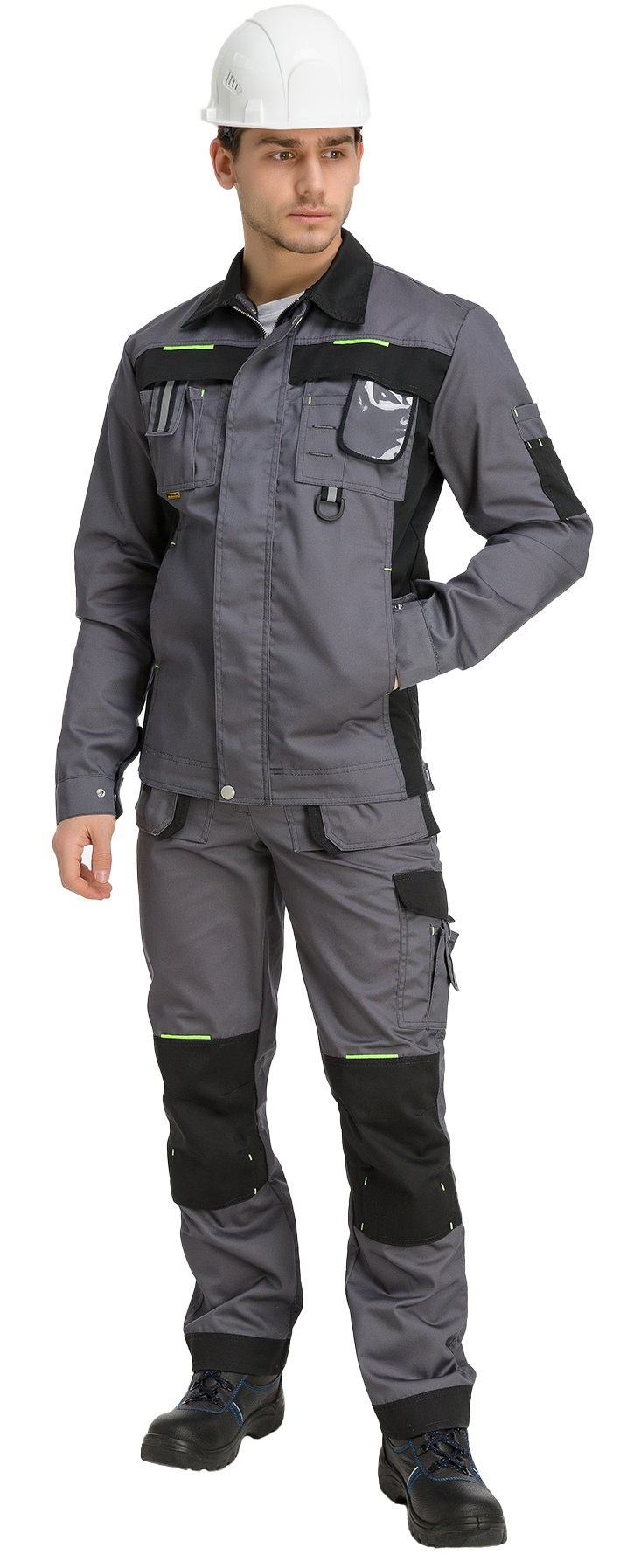 Костюм RONTA KS810 с ПК (т.серый/черный/лайм)