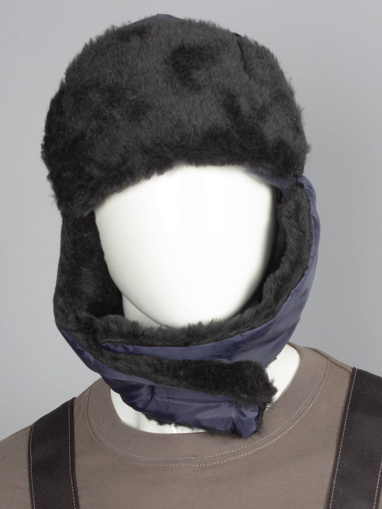 Шапка ЕВРО УШАНКА зимняя (т.синий)