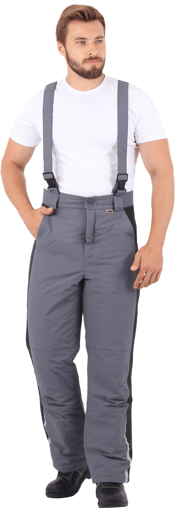 Брюки ХАЙ-ТЕК зимние (серый/черный)