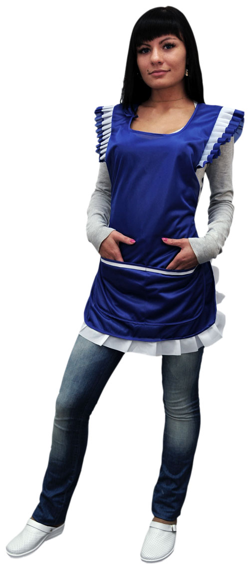 Фартук-сарафан нейлоновый (васильковый)