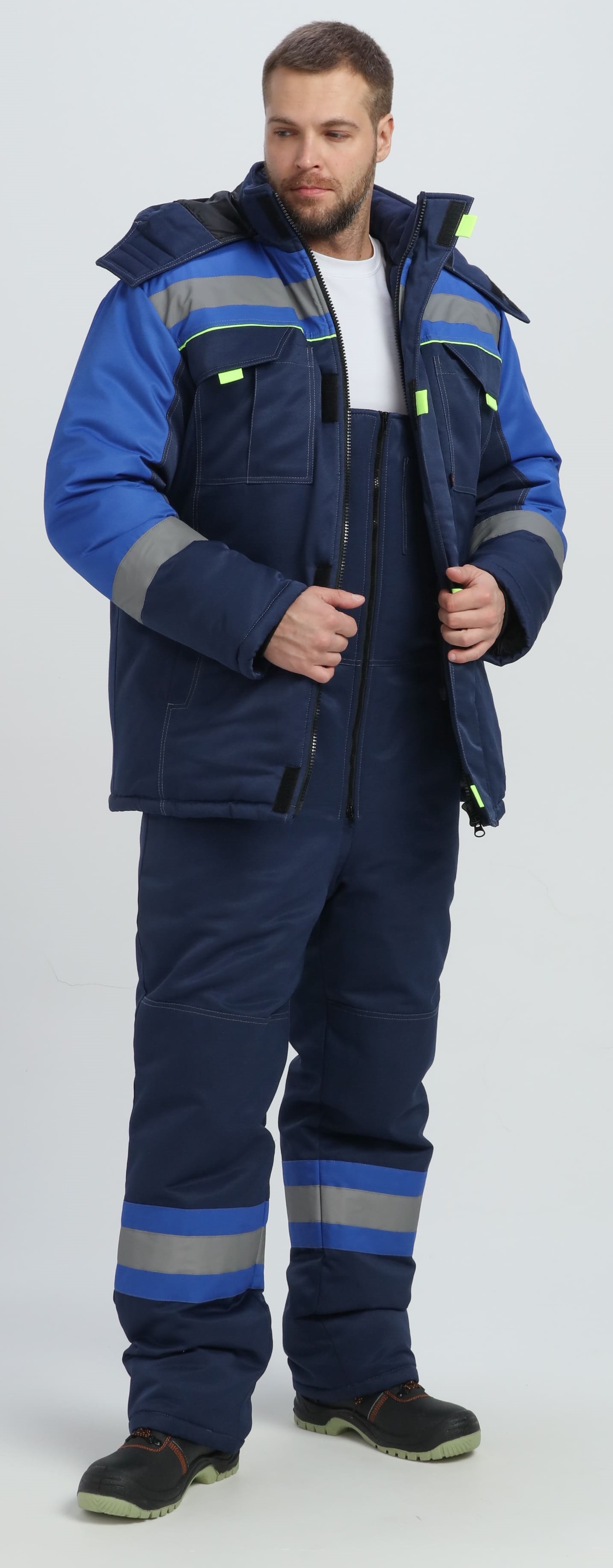 Костюм БИВЕК-2 СОП зимний с ПК (т.синий/васильковый/лимонный)