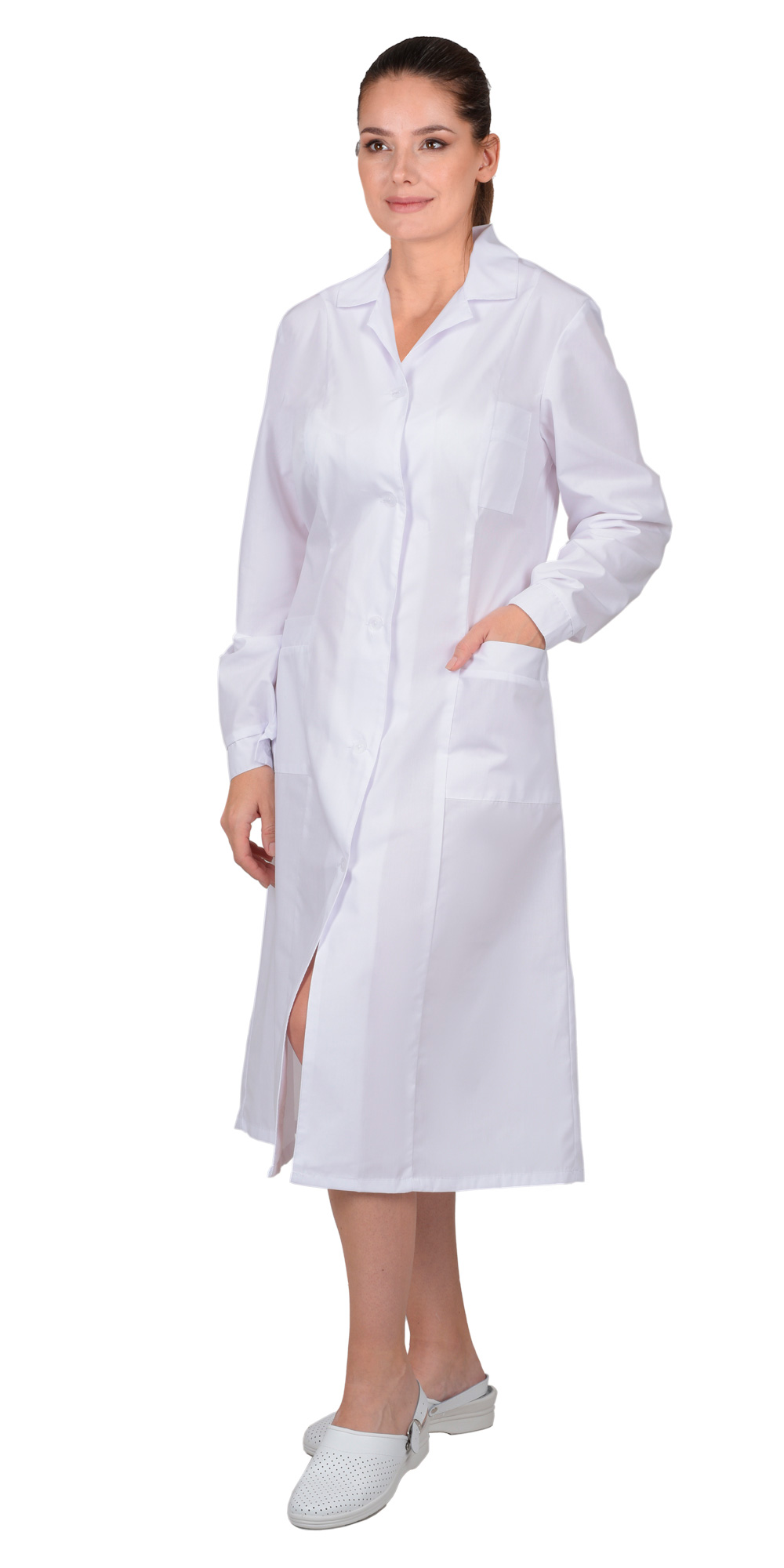 Халат женский с рельефами (белый)