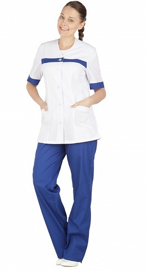 Костюм АНЮТА женский с БР (белый/синий)