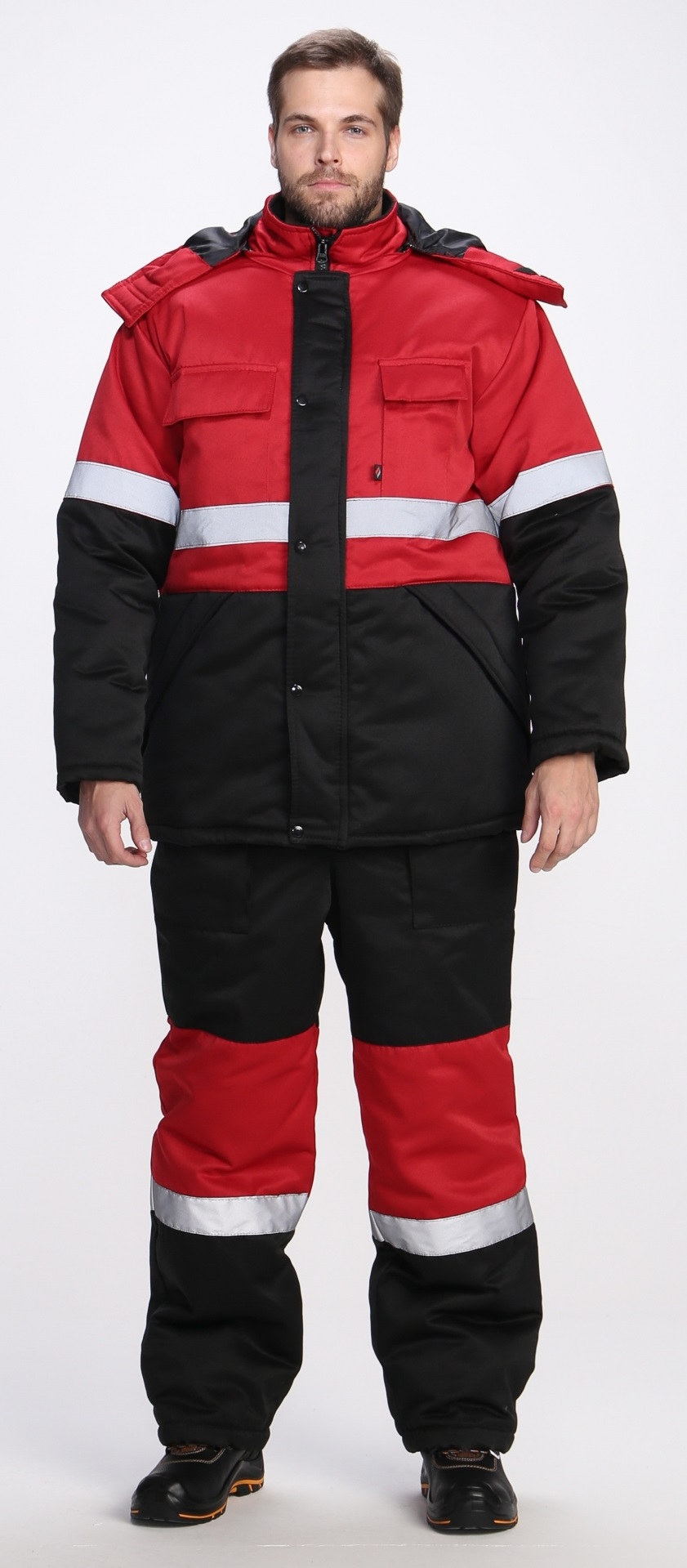 Костюм ПРОФИ-НОРД зимний с ПК (черный/красный)