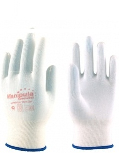 Перчатки МИКРОН (MG-101), нейлон, без покрытия, оверлок, цвет белый