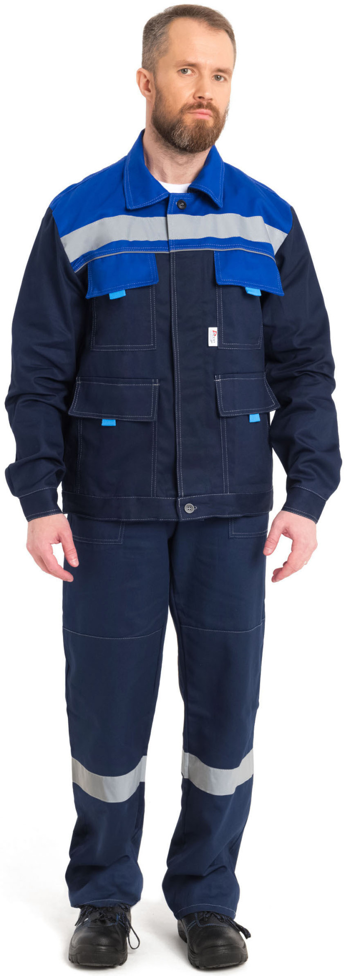 Костюм НОВА с СОП, тк. 260г/м, 80хл/20пэ, с БР (т. синий/василёк)