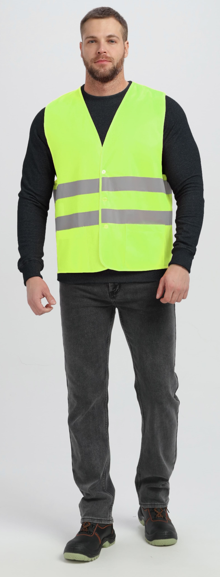 Жилет PROFLINE BASE сигнальный с пуговицами и карманами (желтый)