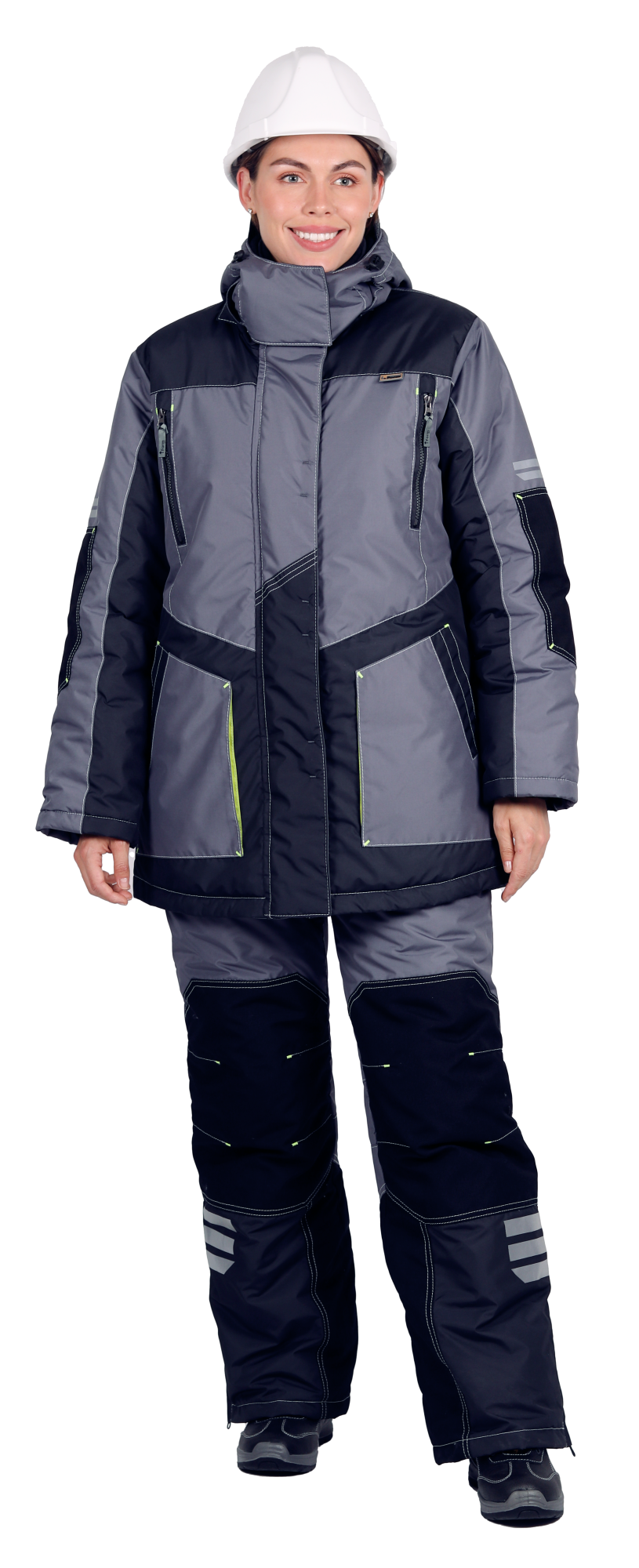 Куртка ЭДВАНС женская зимняя (серый/т.серый/черный)