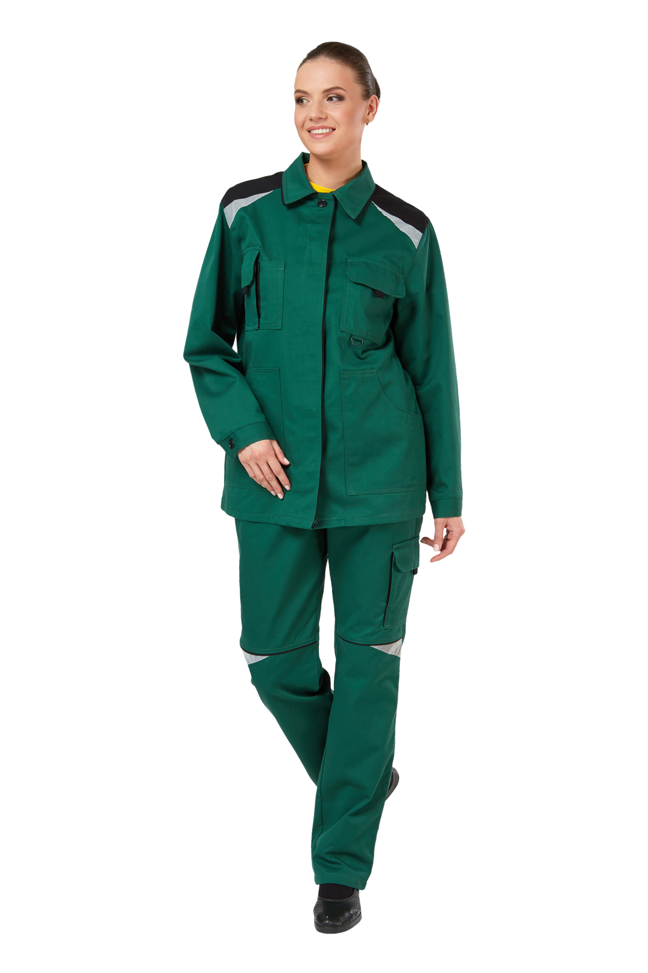 Костюм АЛАТАУ женский с БР (черный/зеленый)