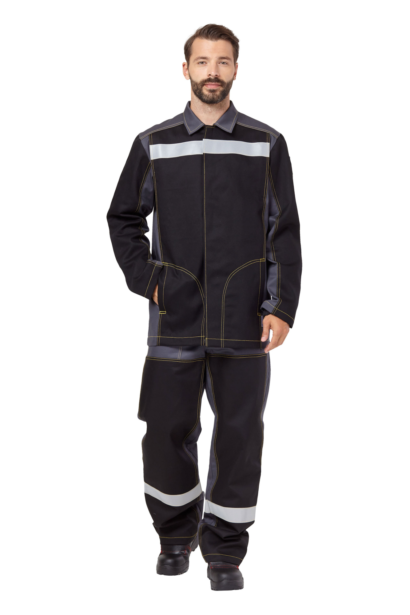 Костюм сварщика ФАЙМЕР 1 с БР (серый/черный)