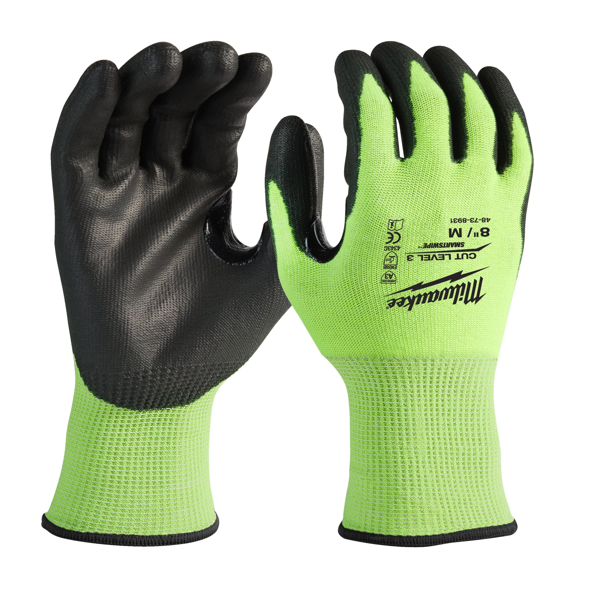 Перчатки HI-VIS CUT LEVEL c полиуретановым покрытием 3/C