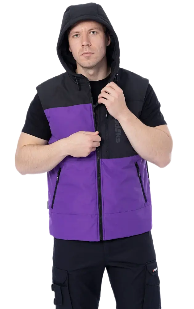 Жилет BRODEKS URBAN KW 133 зимний (фиолетовый/черный)