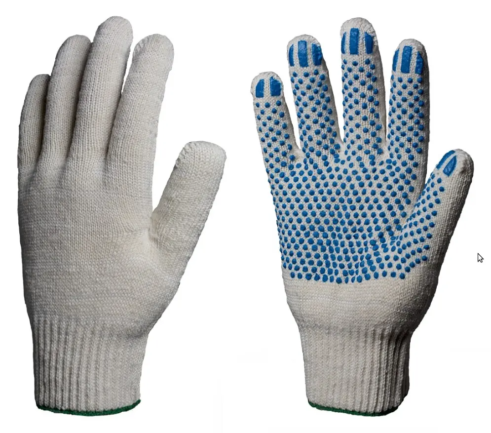 Перчатки СТАНДАРТ х/б с ПВХ ТОЧКА 10кл 116текс 10пар (белый)