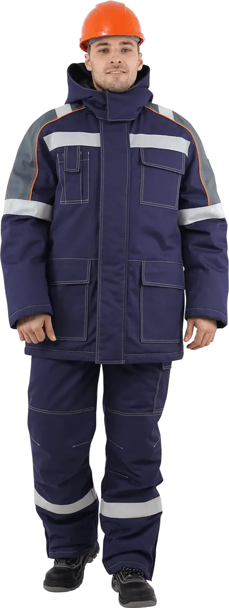 Костюм МЕГАСТАТОЙЛ зимний с ПК (т.синий/серый/оранж)