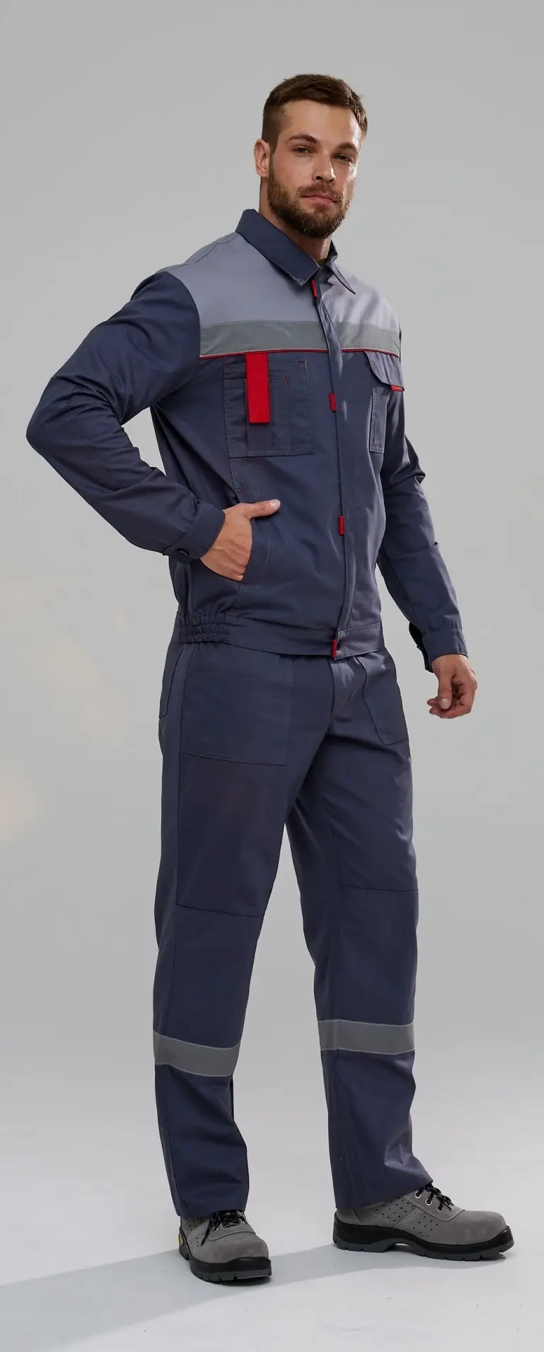 Костюм ФЛАГМАН-ФАВОРИТ-1 СОП IMP с БР (т.серый/св.серый)