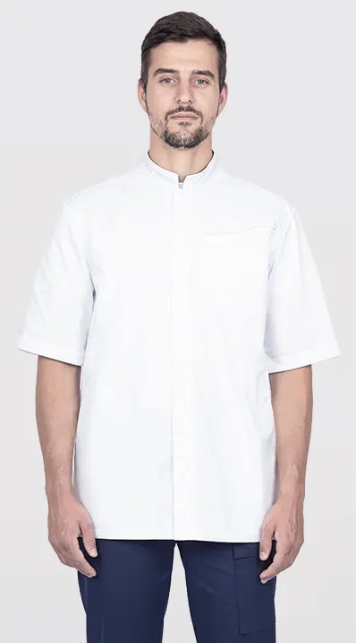 Блуза ЛОРД с коротким рукавом (белый/синий)