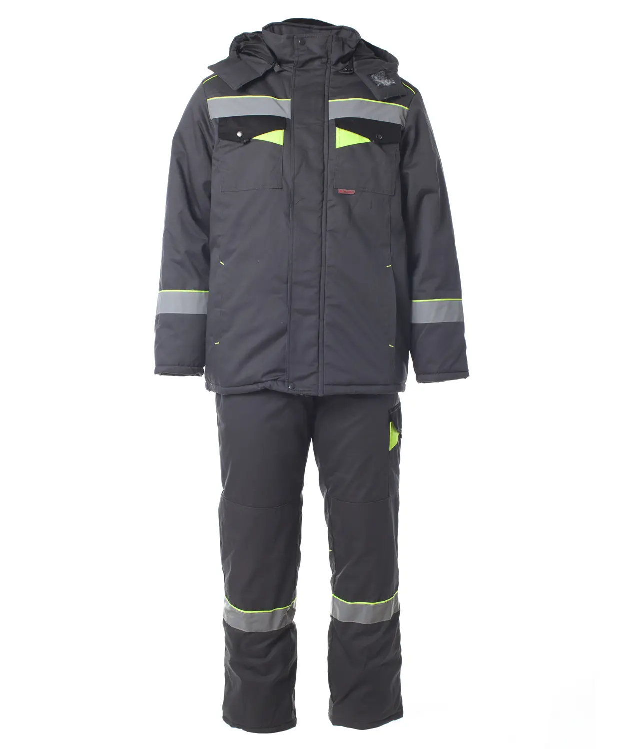 Костюм КОРВЕТ зимний СОП с БР (т.серый/черный/лимон)