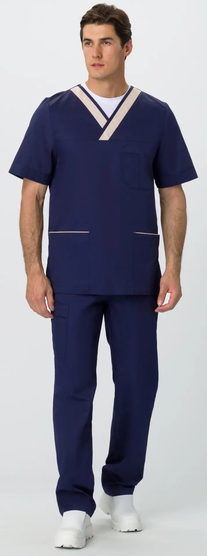 Костюм MEDLINE СИМПЛ-001 с БР (т.синий/бежевый)