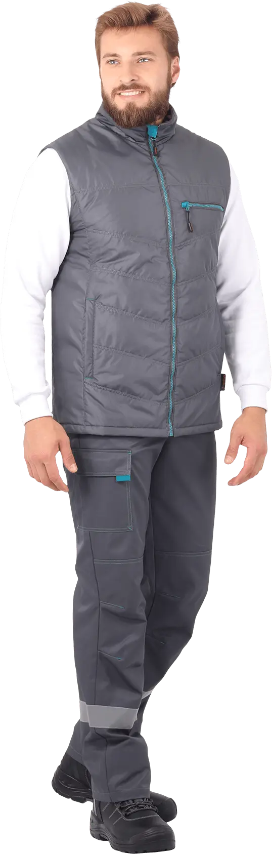 Жилет ГАЛАКТИКА зимний (серый/бирюза)