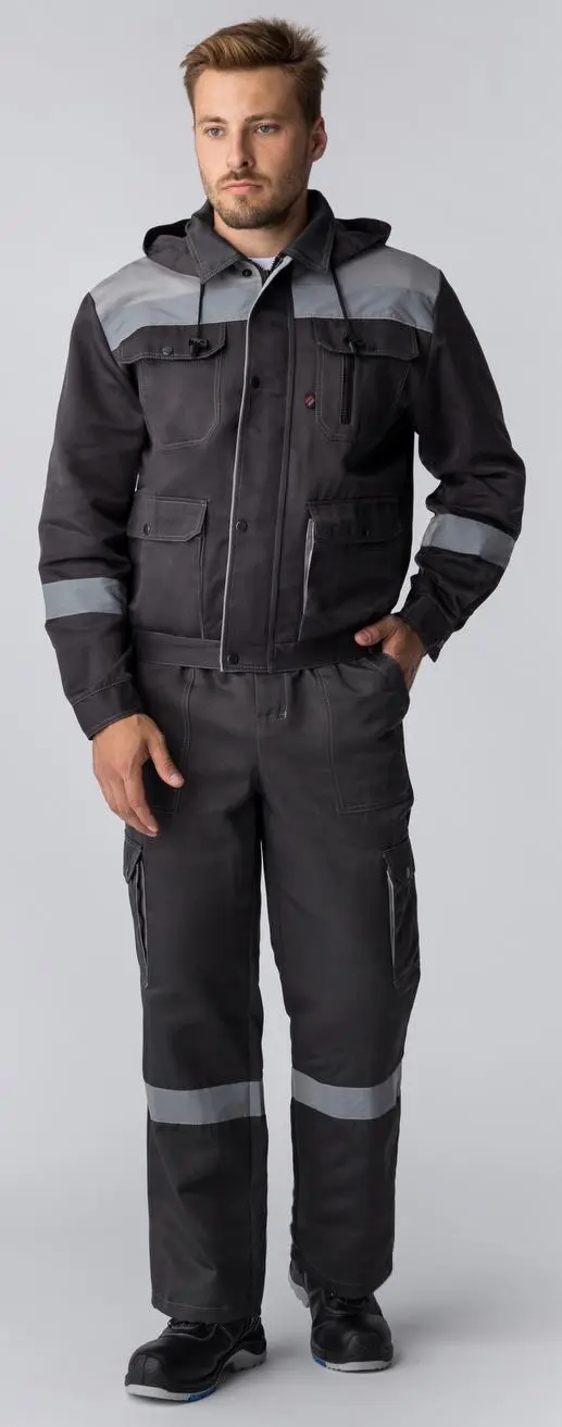 Костюм ТИТАН СОП с капюшоном с ПК (т.серый/св.серый)