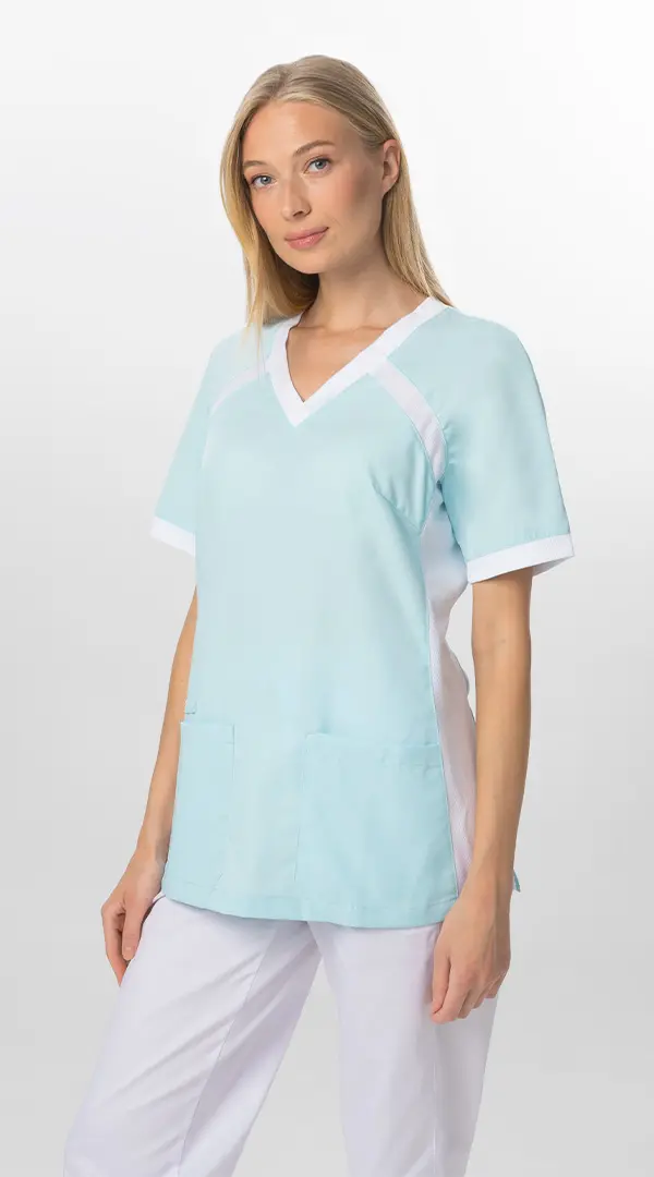 Блуза БЕРТИ женская (голубой/белый)