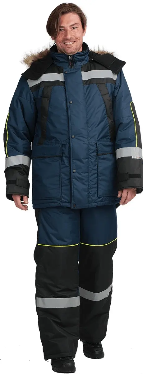 Костюм УРАГАН зимний с ПК (т.синий/черный)