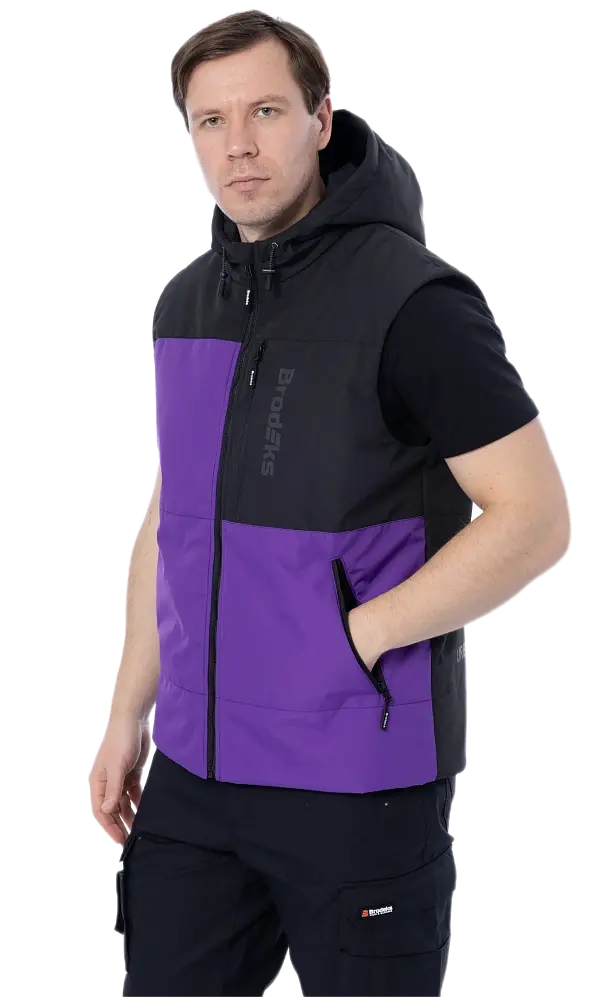 Жилет BRODEKS URBAN KW 133 зимний (фиолетовый/черный)