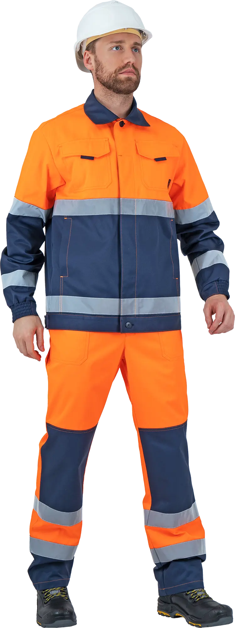 Костюм БРАЙТ сигнальный с ПК (оранжевый/синий)