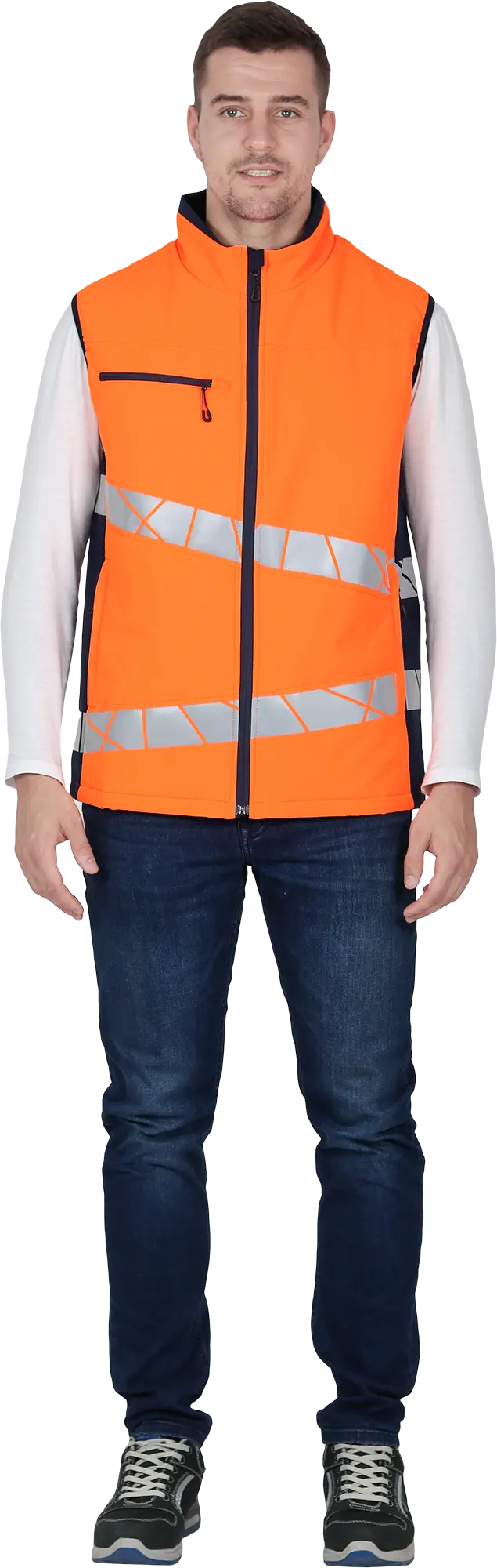 Жилет ACTIVE утепленный (оранжевый/синий)