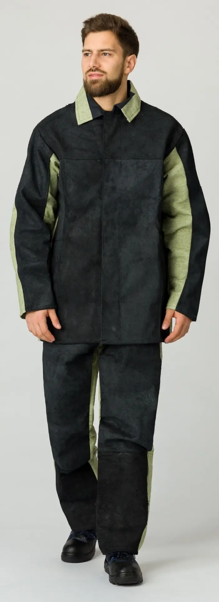 Костюм сварщика зимний комбинированный 2 класс защиты (черный/бежевый)