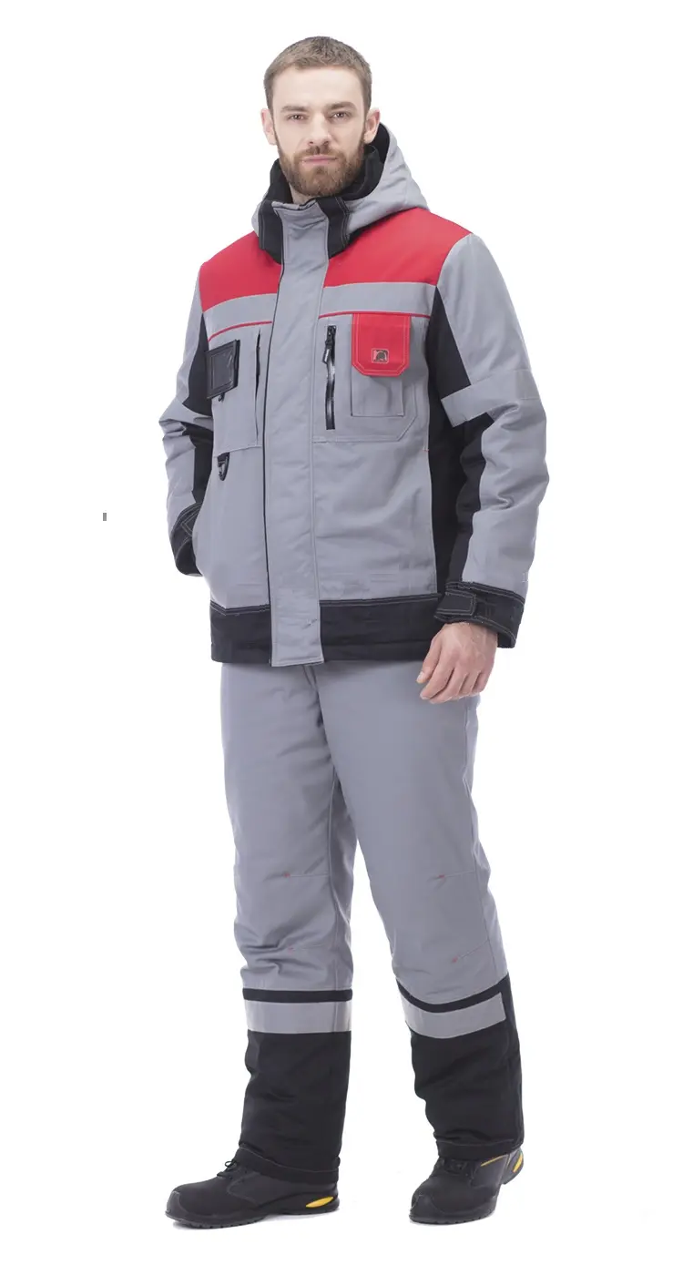 Костюм ВИВАТ NEW зимний с ПК (серый/черный/красный)