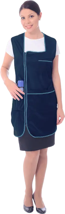 Халат ЗОЛУШКА женский нейлоновый на молнии (т.синий)