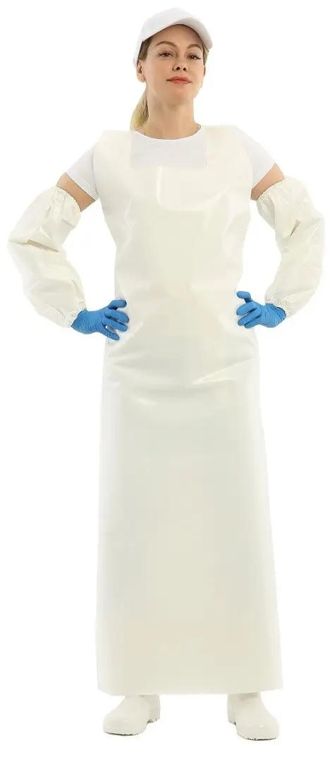 Фартук ЛАРИСАН цельнокроеный ПУ облегченный 83x50см (белый)