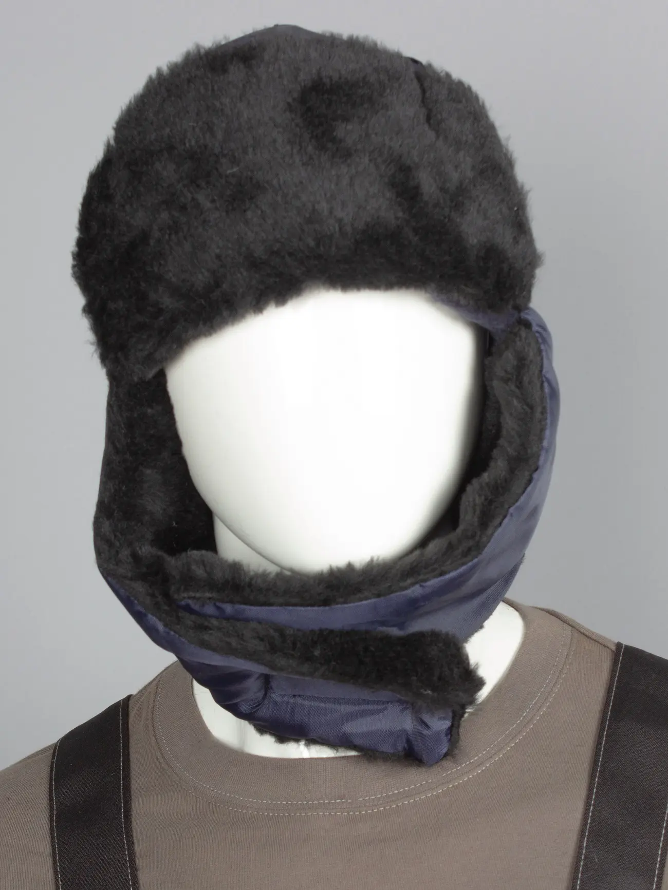 Шапка ЕВРО УШАНКА зимняя (т.синий)