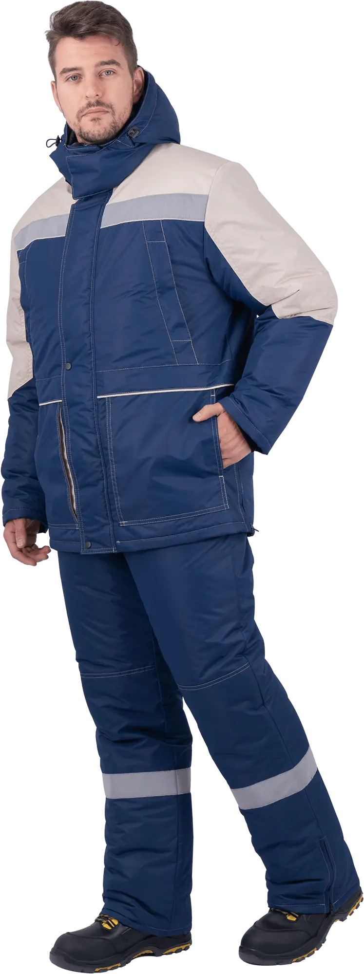 Костюм ЕНИСЕЙ зимний с ПК (синий/бежевый)
