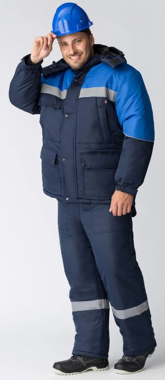 Костюм СИБЕР СОП зимний с ПК (т.синий/васильковый)