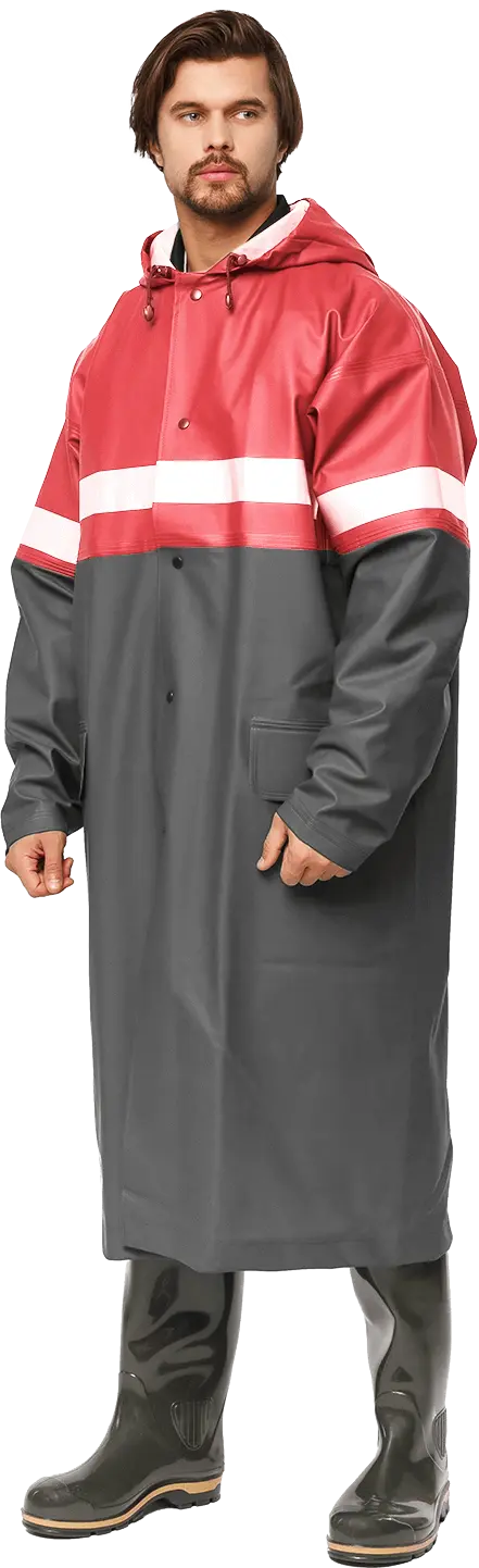 Плащ Гермес влагозащитный (красный/серый)
