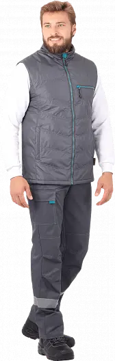 Жилет ГАЛАКТИКА зимний (серый/бирюза)